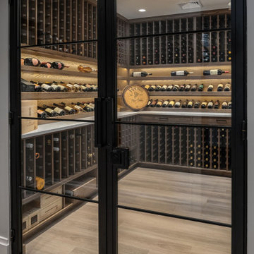 Traditional Walnut Wine Cellar with LED Lighting – Chicago