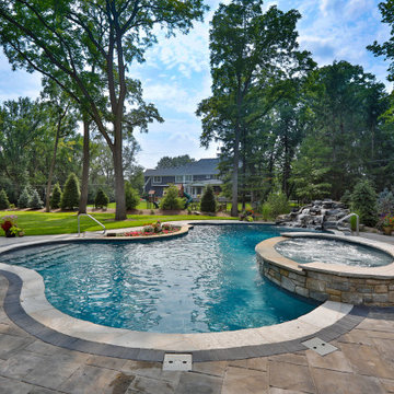 Naperville, IL Freeform Swimming Pool with Raised Hot Tub
