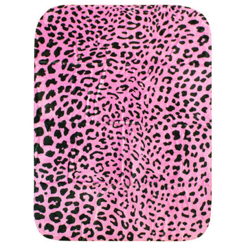 Leopard Print Throw Blanket, Pink, 42"x60"