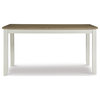Linon Jane Wood Dining Table in Rustic Taupe and Vanilla White