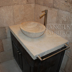Master Bathrooms Tiles and  Antique Limestone - Bathroom Sinks