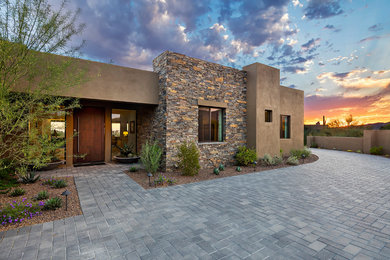 Inspiration for a southwestern exterior home remodel in Phoenix