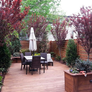 Brooklyn NYC townhouse rear yard landscape design renovation:NYC custom planters