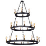 Maxim - Maxim Noble 30-Light Chandelier, Black / Natural Aged Brass - This Noble 30-Light Chandelier from Maxim has a finish of Black / Natural Aged Brass and fits in well with any Transitional style decor.