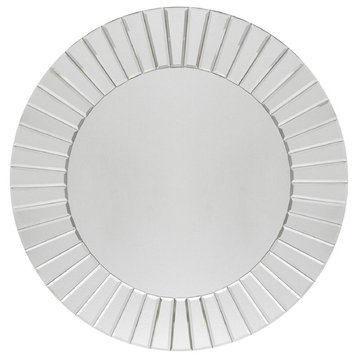 Pleated Wall Mirror, Silver