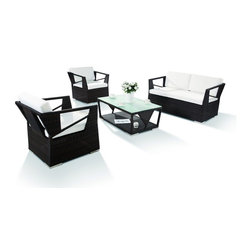 H0909 MODERN 4-PIECE PATIO SOFA SET - Outdoor Sofas