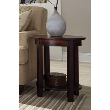 Shaker Cottage Round Accent Table, Espresso