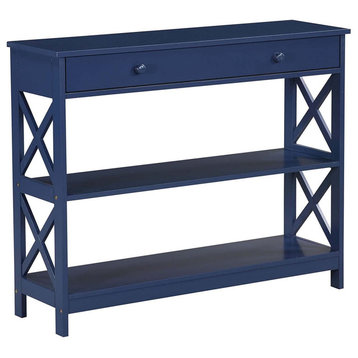 Elegant 1-Drawer Console Table, Colbalt Blue