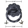 Ring Pull Cabinet or Drawer or Door Wrought Iron Black 5" Pack of 4