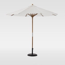 Round Wooden Umbrella - White - Products