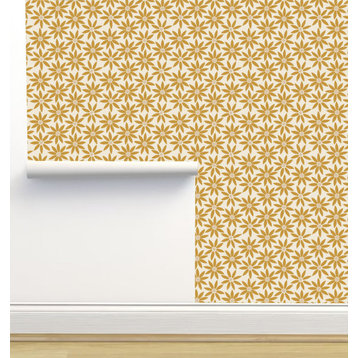 Sunflower Tile, Oakleaf Yellow Wallpaper by Erin Kendal, Sample 12"x8"