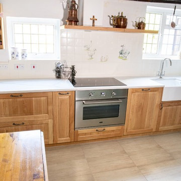 Solid Oak Shaker Style Kitchen with Marble Worktop