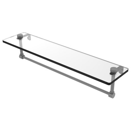 22" Glass Vanity Shelf with Integrated Towel Bar, Matte Gray