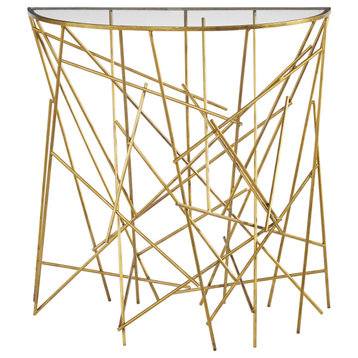 Philosopher Gold Console Table