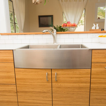 Modern Zebrawood Cottage Kitchen