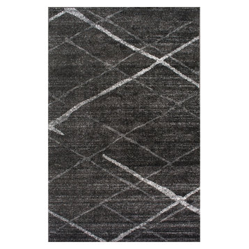 nuLOOM Thigpen Striped Contemporary Area Rug, Dark Gray, 9'x12'