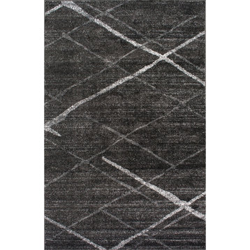 Nuloom Thigpen Striped Contemporary Area Rug, Charcoal 9'x12'