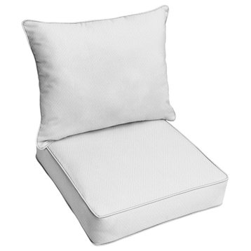 Sorra Home Sunbrella Outdoor Corded Deep Seating Pillow and Cushion Set