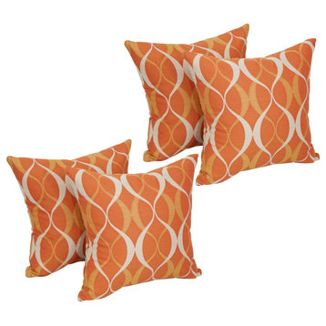 17" Square Premium Polyester Outdoor Throw Pillows, Set of 4, Duo Mango