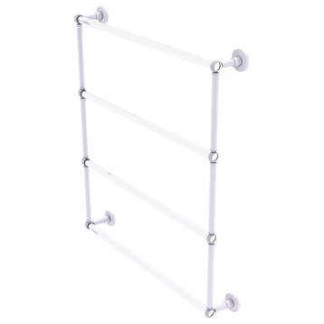 Clearview 4 Tier 30" Ladder Towel Bar with Twisted Accents, Matte White