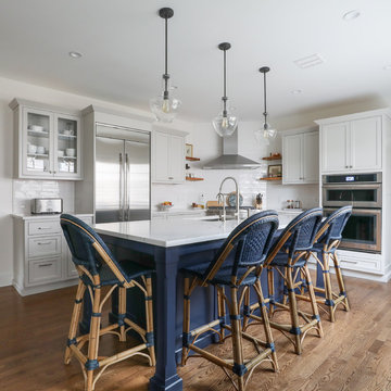 Repose Gray Perimeter with Blueberry Inset Island