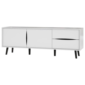 Bestar Maia 63" TV Stand for 70 inch TV in White