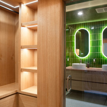 Master Bathroom Renovation and Custom Closet Built in Highland Park
