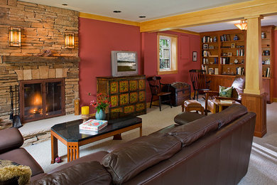 Example of an arts and crafts living room design in DC Metro