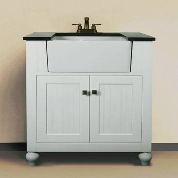 30" White Sink Vanity Without Faucet
