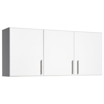 Prepac Elite Storage 54" Wall Cabinet with 3 doors in White
