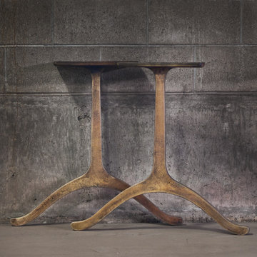 Cast Iron Bronze Plated Wishbone Legs