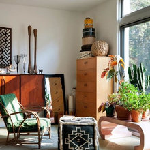 bohemian room with a touch of black + white