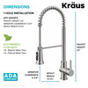Britt Commercial Style 3-Function Pull-Down 1-Handle 1-Hole Kitchen Faucet, Spot Free Stainless Steel (Filter Kff-1691sfs)