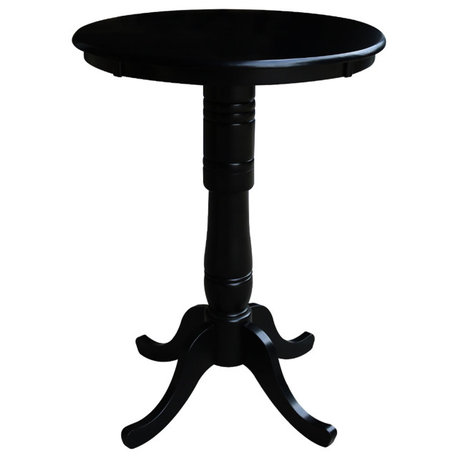 30" Round Top Pedestal Table, Black