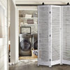 HomeRoots Distressed White Wood Finish 3 Panel Room Divider Screen