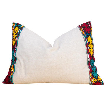 Mahu Linen Tribal Border Pillow