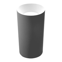ADM Bathroom Design - ADM Circular Freestanding Pedestal Sink, Grey/White, 20", Matte Gray/White - Bathroom Sinks