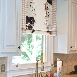 Quick Fix Washable Roman Window Shades Flat Fold , Cat Family B - Roman Shades
