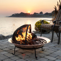 Fire Pit with Half Spark Screen - Fire Pits