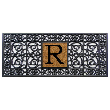 Rubber Monogram Doormat 17"x41", Letter R