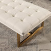 Abbyson Living Ava Tufted Leather Bench, White