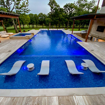Transitional Pool With Swim Up Bar