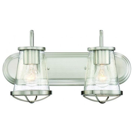 Darby 2-Light Bath Bar, Satin Platinum