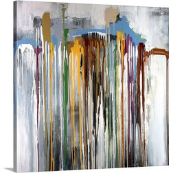 Contemporary Prints And Posters Gallery-Wrapped Canvas Entitled Color Fall, 30"x30"