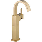 Delta - Delta Vero Single Handle Vessel Bathroom Faucet, Champagne Bronze, 753LF-CZ - Designed to look like new for life, Brilliance finishes are developed using a proprietary process that creates a durable, long-lasting finish that is guaranteed not to corrode, tarnish or discolor. You can install with confidence, knowing that Delta faucets are backed by our Lifetime Limited Warranty. Delta WaterSense labeled faucets, showers and toilets use at least 20% less water than the industry standard saving you money without compromising performance.