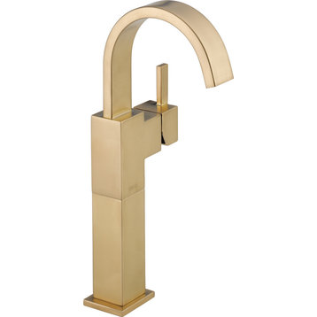 Delta Vero Single Handle Vessel Bathroom Faucet, Champagne Bronze, 753LF-CZ