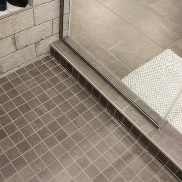 Bettendorf, IA- Bathroom Remodel With Large Tiled Shower and Unique New Tub
