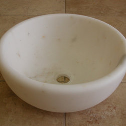 White Marble sink 14" - Bathroom Sinks