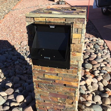 Front Entry Arbor and installation of Stone Mailbox