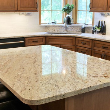 Maple Kitchen With Black and Gold Accents
